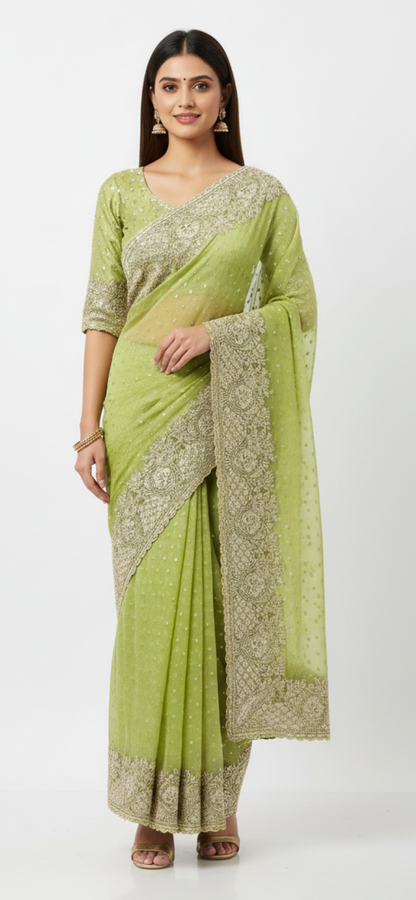 Jacquard Silk Heavy Embriodery Saree